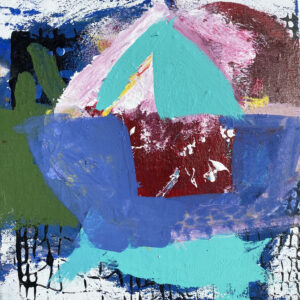 Blue Boat with Red Square