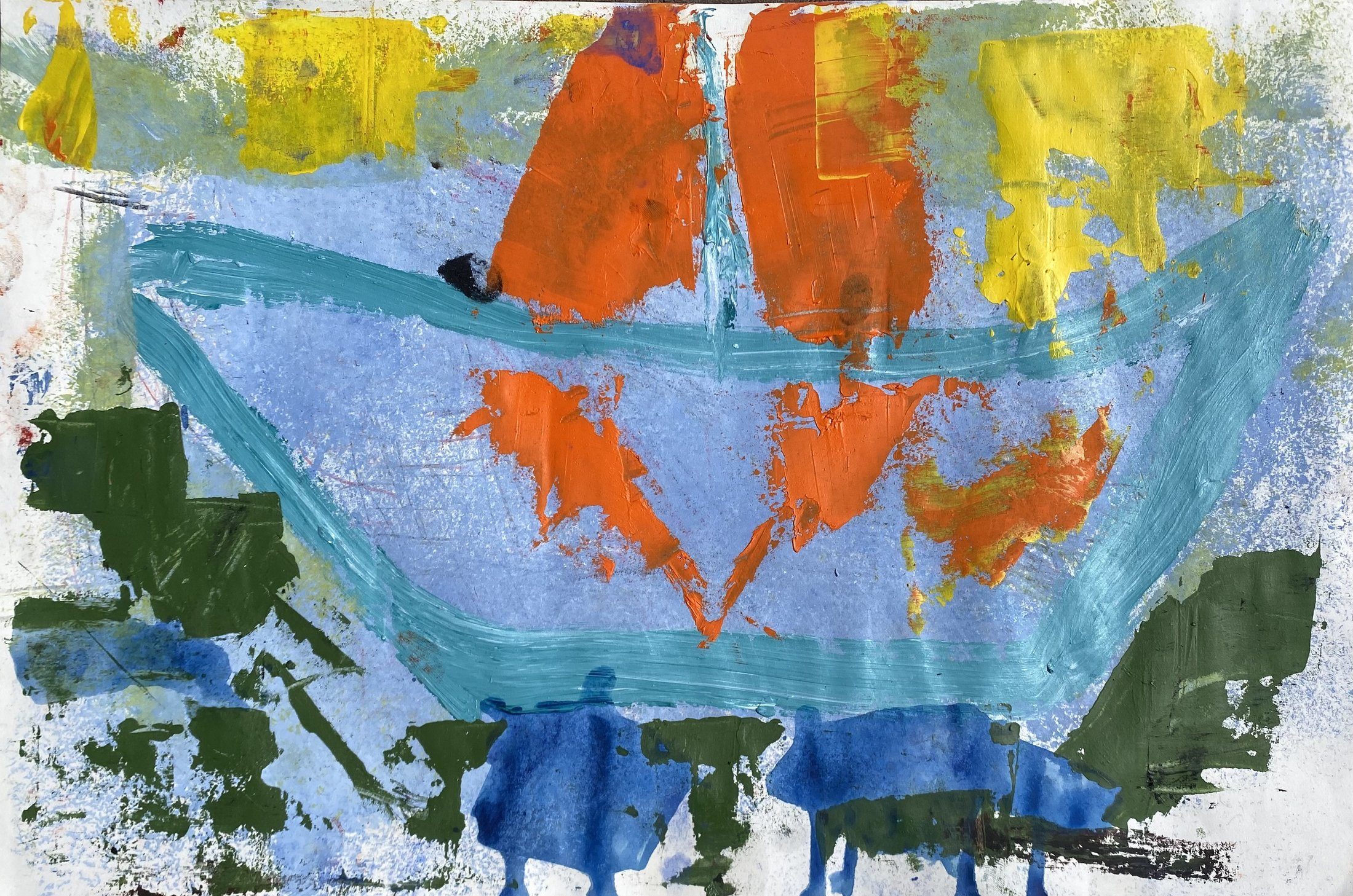 Hollow Blue with Orange Sails