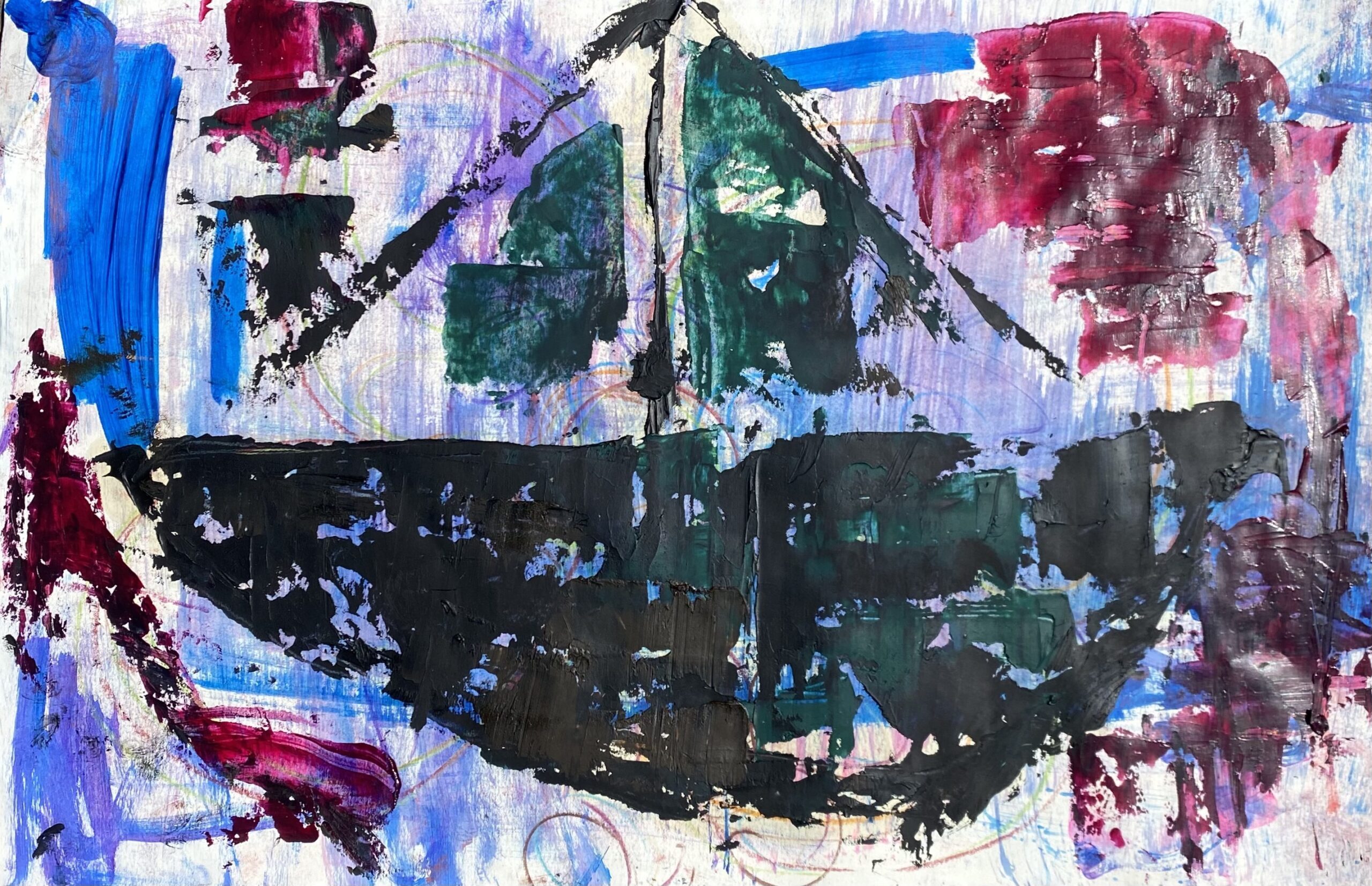 Dark Green & Black Boat